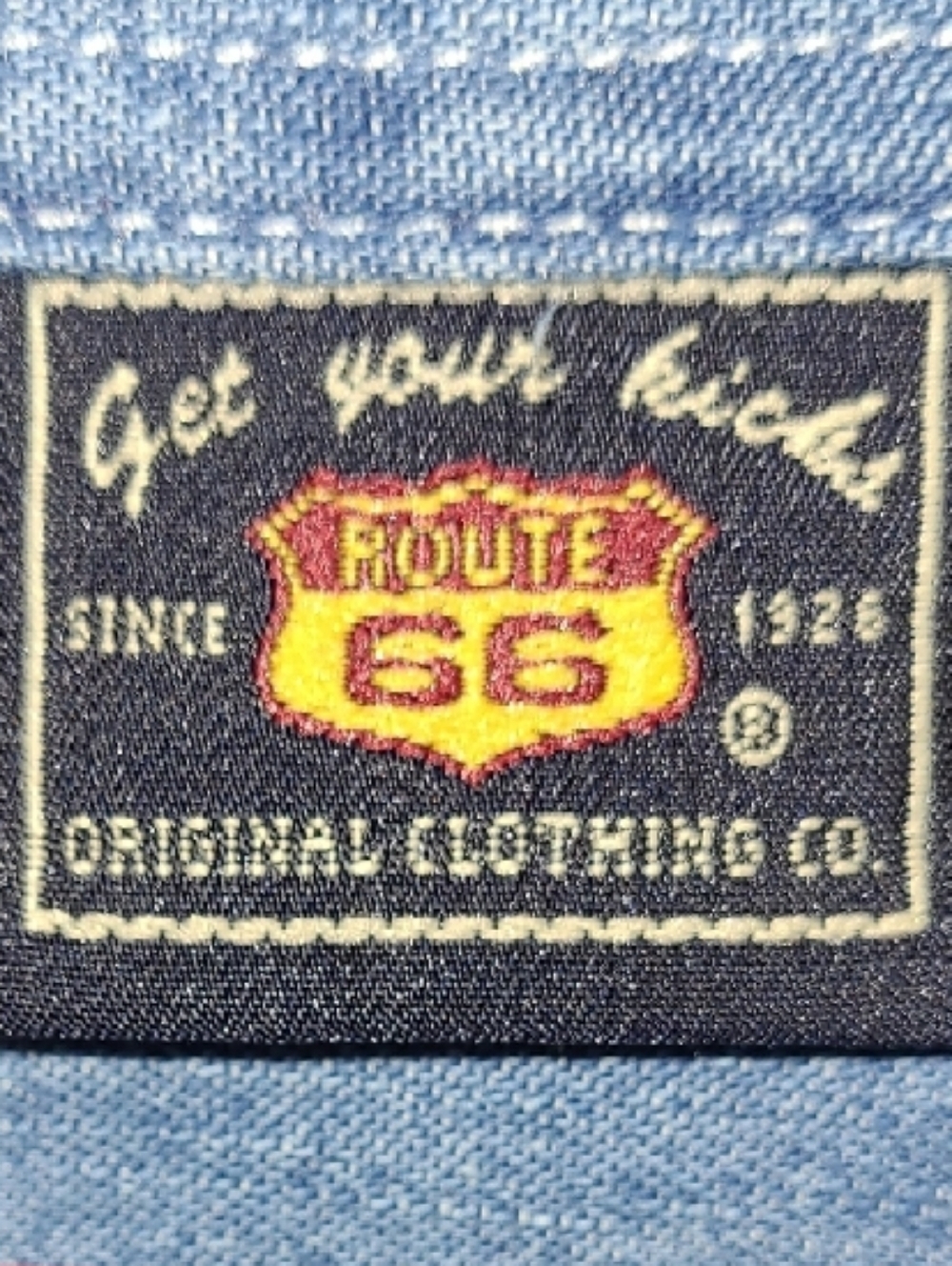 NWT Sleeveless western festive denim snap-front shirt in blue by Route 66 - Picture 2 of 11
